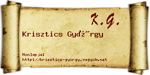 Krisztics György névjegykártya