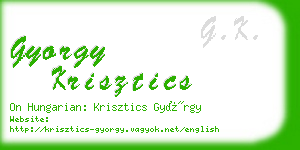 gyorgy krisztics business card